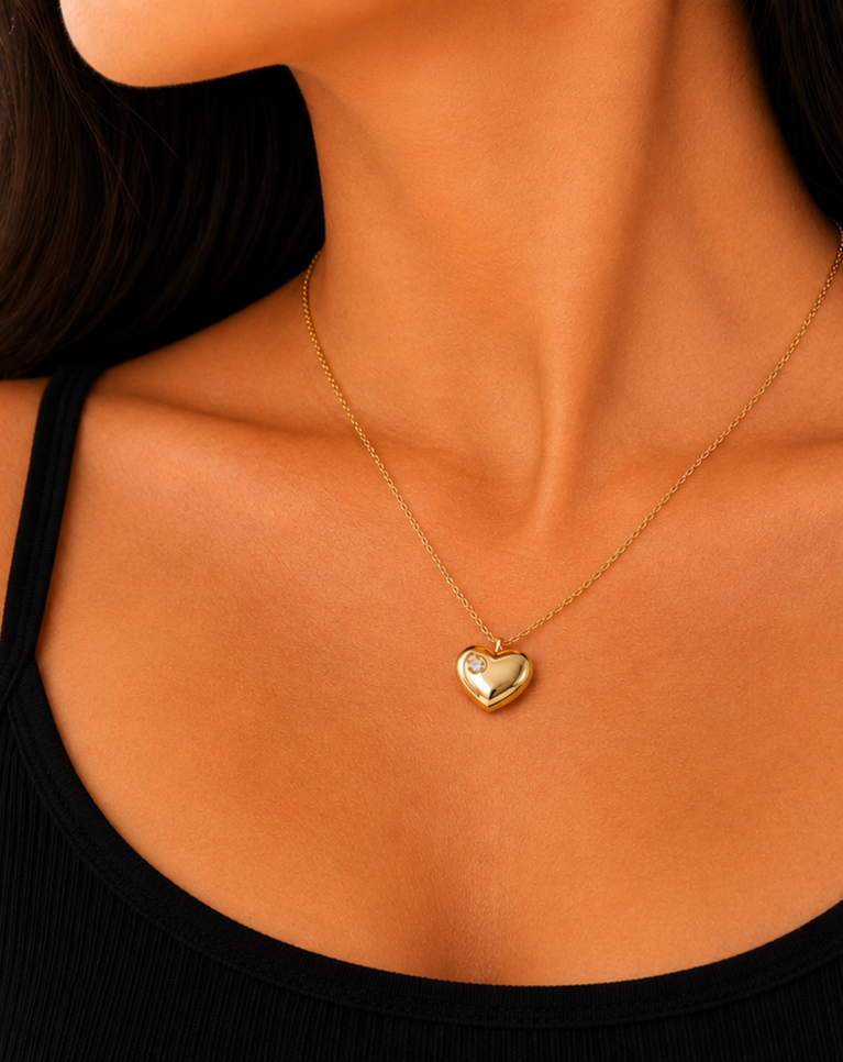 Aura Gold Plated Alzie Heart Ladeis Necklace - NK0506230052