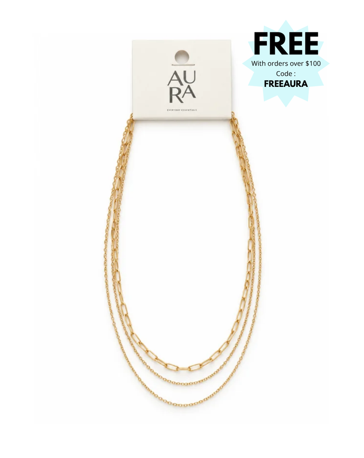 Aura Jewellery Gold Link Up Ladies Necklace - NK1501240002