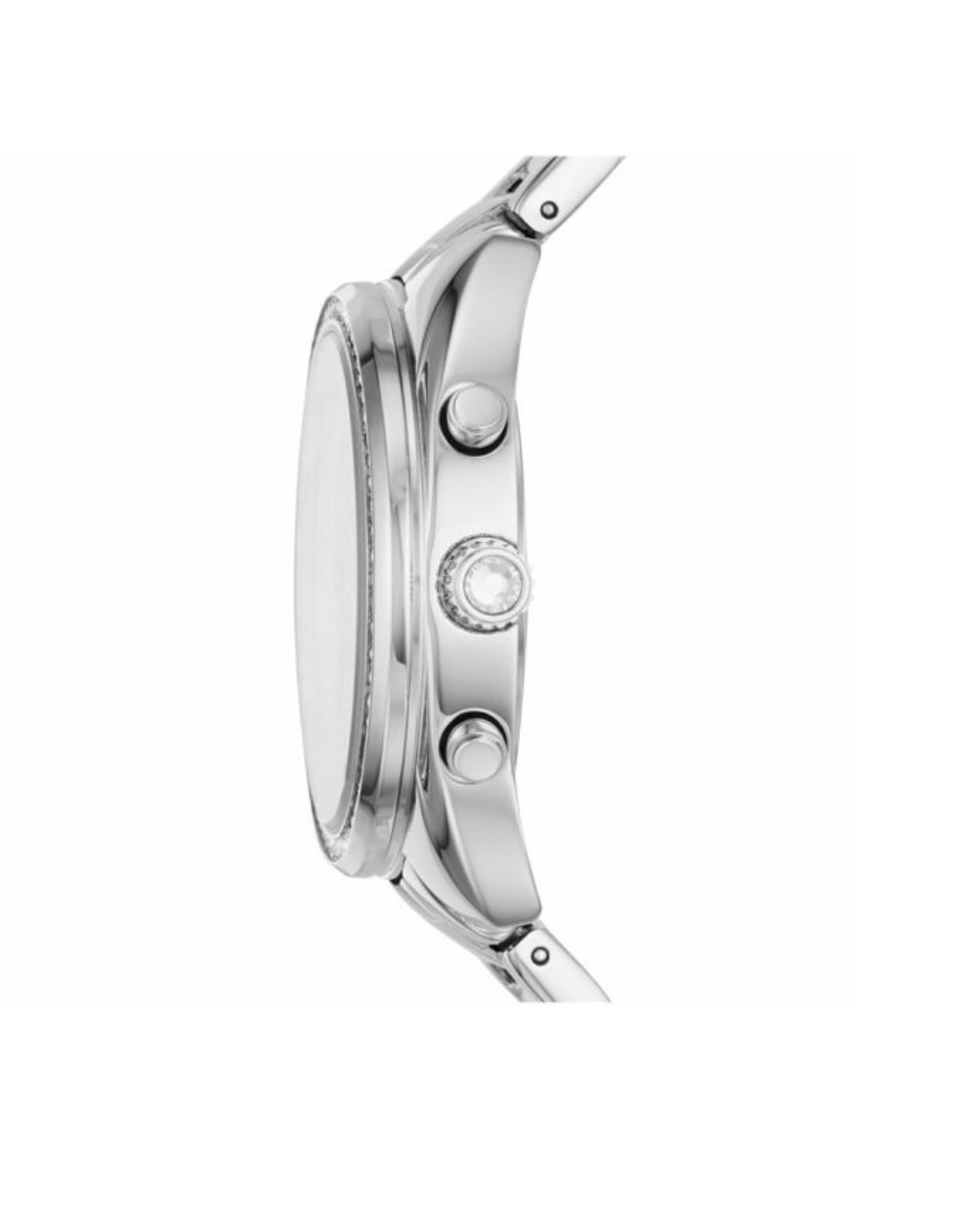 Fossil "Vale" Silver Tone Crystal Bezel Chronograph Watch - BQ3657