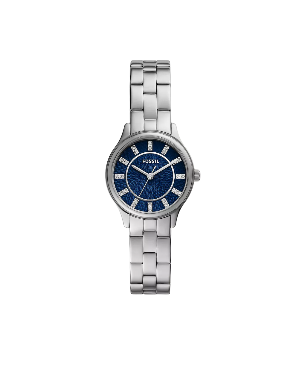 Fossil Diamond Hour Marker Blue Dial Ladies Watch - BQ3914