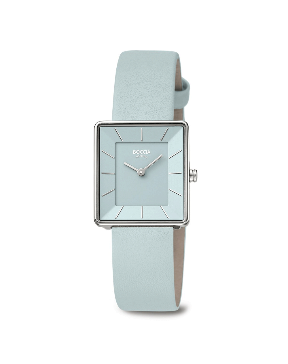 Boccia Titanium Ice Blue Dial Leather Band Ladies Watch - 3351-02