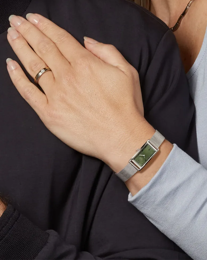 Boccia Titanium Green Dial Square Ladies Watch - 3366-01