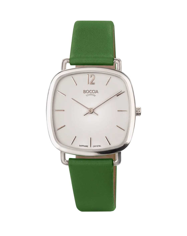 Boccia Titanium Green Leather Ladies Watch - 3334-02