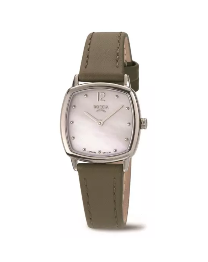 Boccia Titanium MOP Dial Brown Strap Ladies Watch - 3343-01