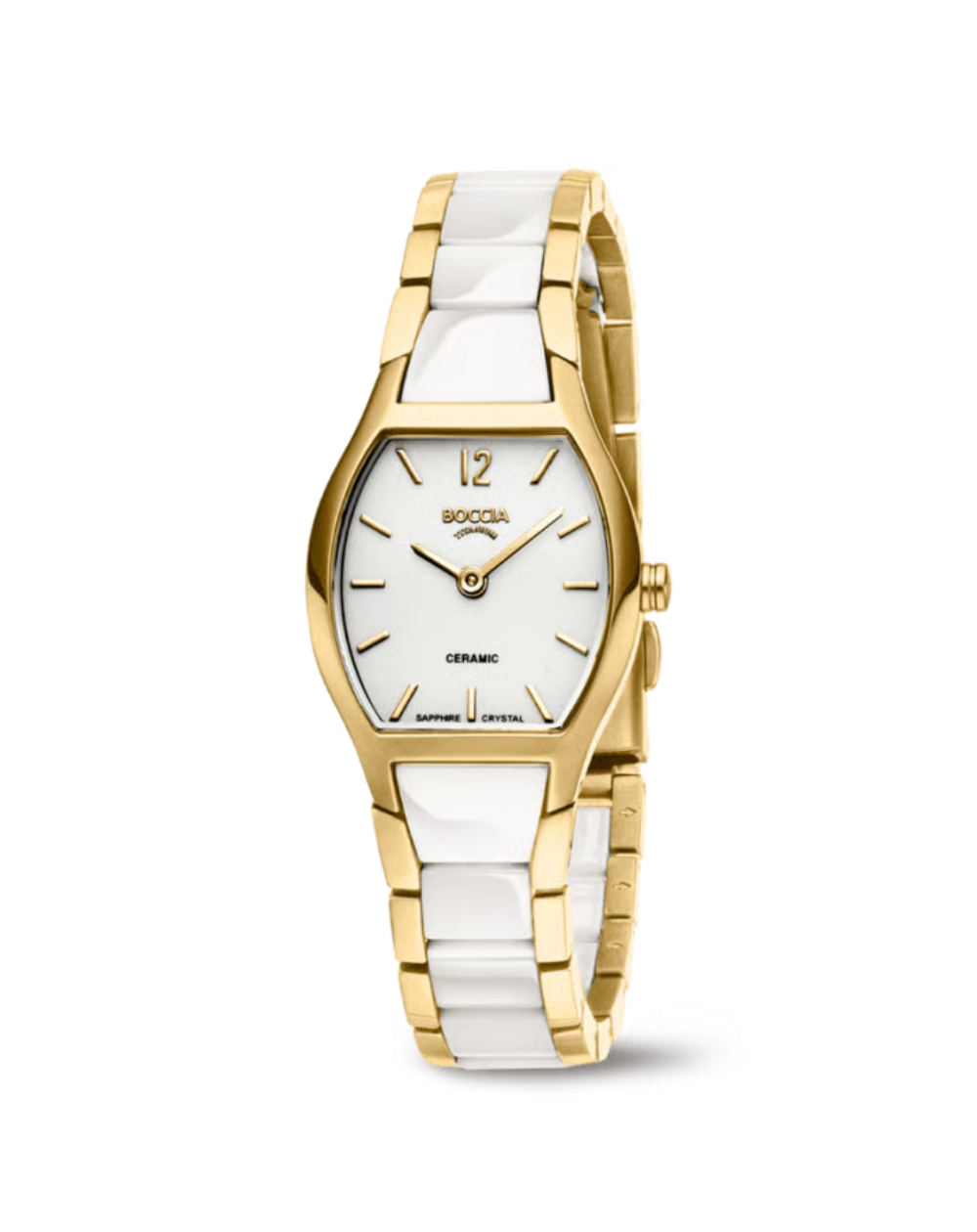 Boccia Titanium White Ceramic Gold Ladies Watch - 3361-03