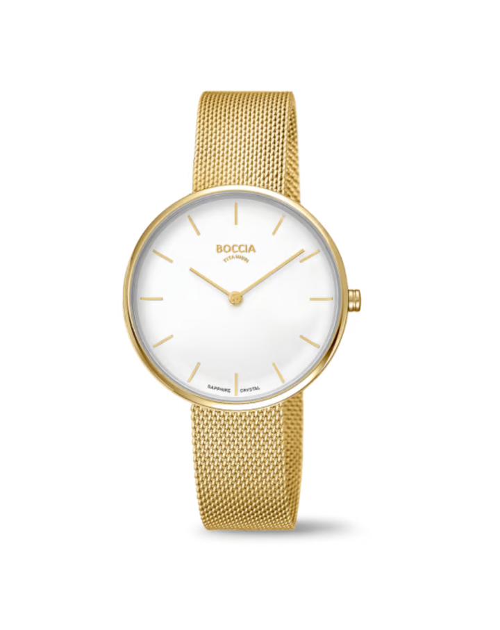 Boccia Titanium Gold Plated Clasic Ladies Watch - 3327-10