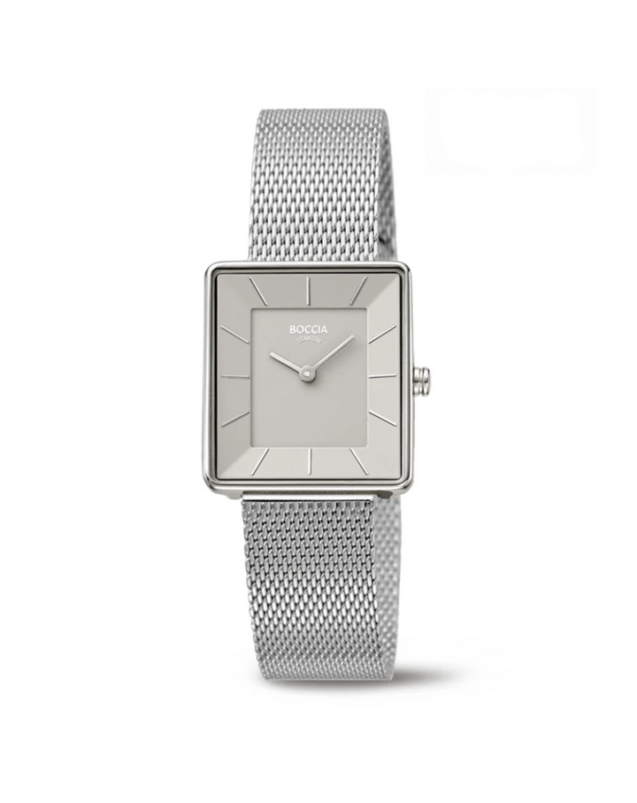 Boccia Titanium Silver Dial Mesh Strap Ladies Watch - 3351-05
