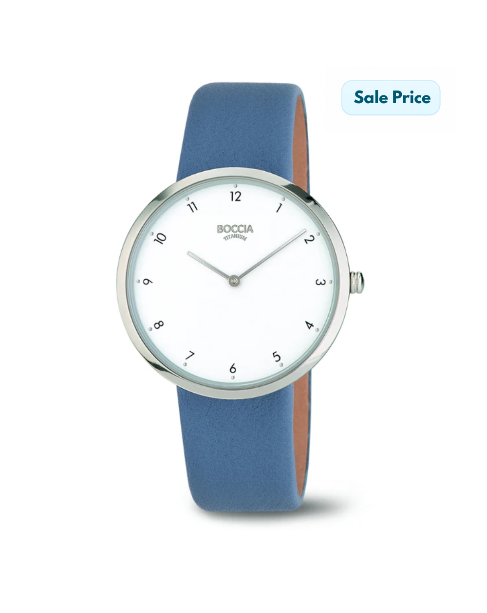 Boccia Titanium Silver Unisex Blue Leather Watch - 3309-07