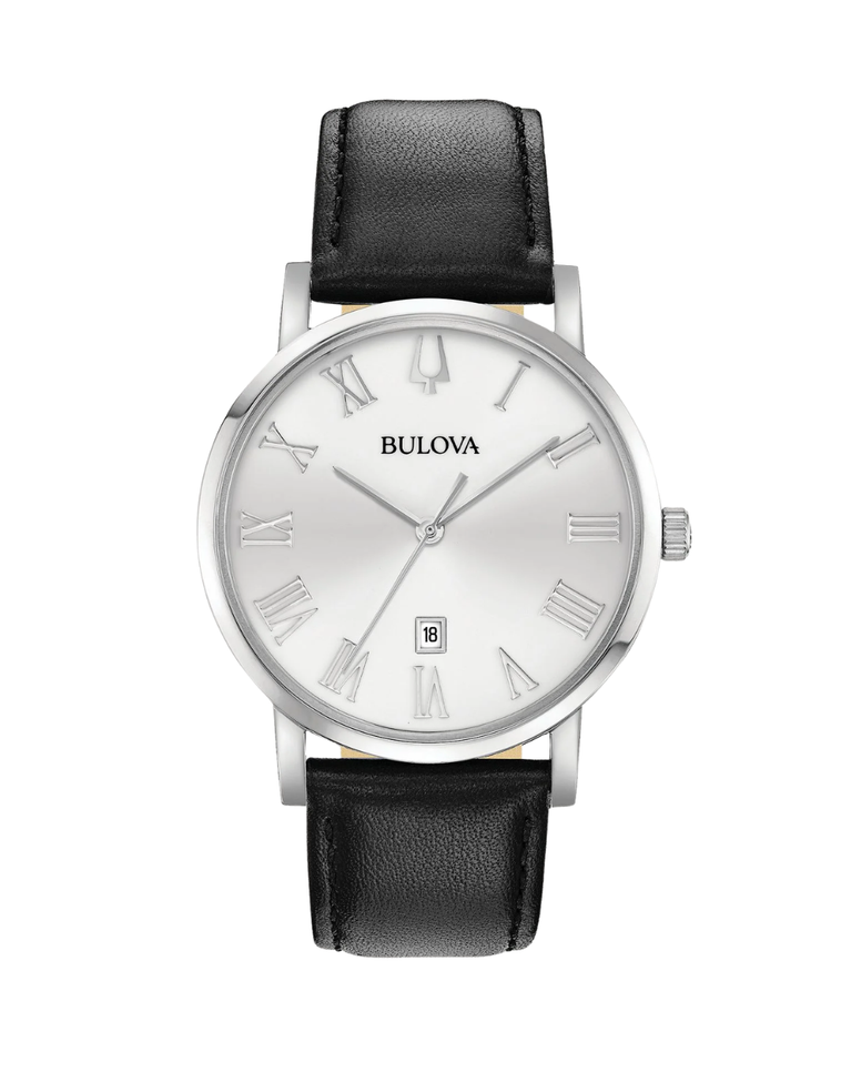 Bulova Classic American Clipper Leather Strap Quartz Watch - 96B312
