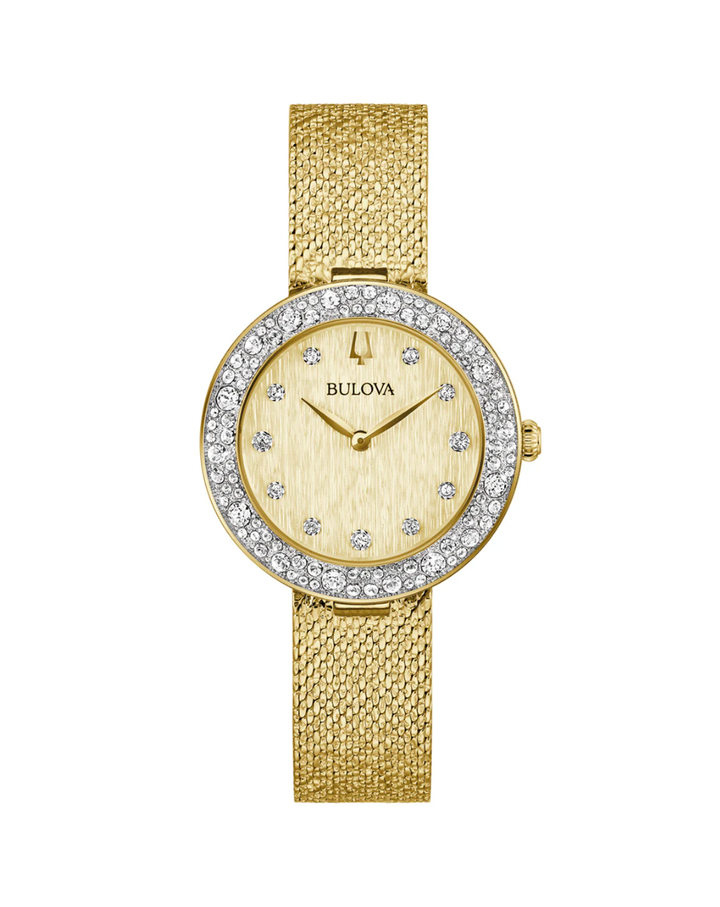 Bulova Classic Champagne Crystal Gold Ladies Watch - 98L321
