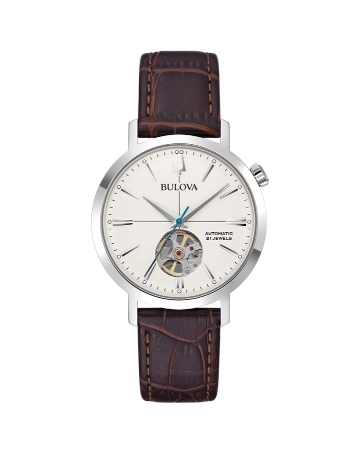 Bulova Classic Leather Strap Unisex Automatic Watch - 96A318