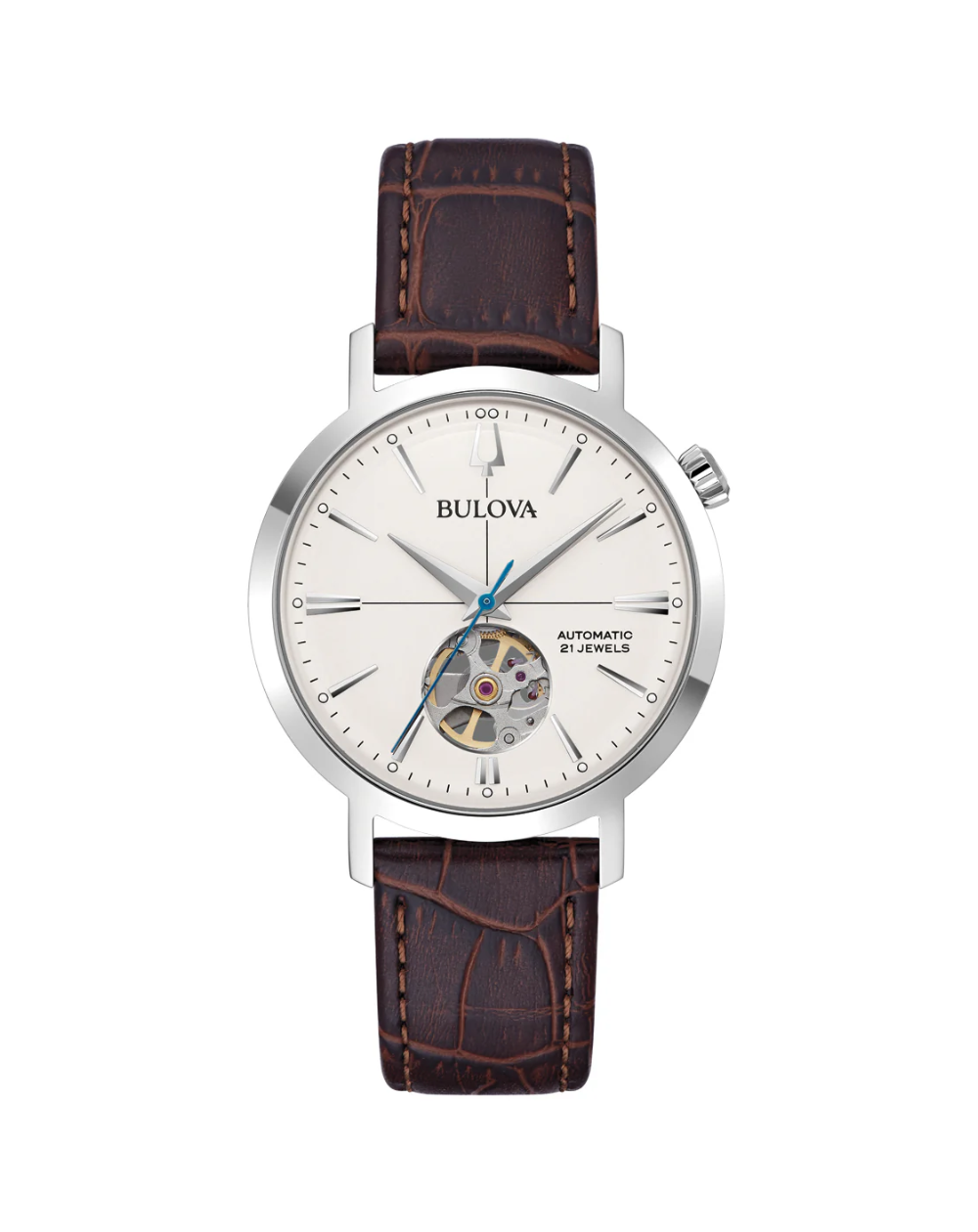 Bulova Classic Leather Strap Unisex Automatic Watch - 96A318