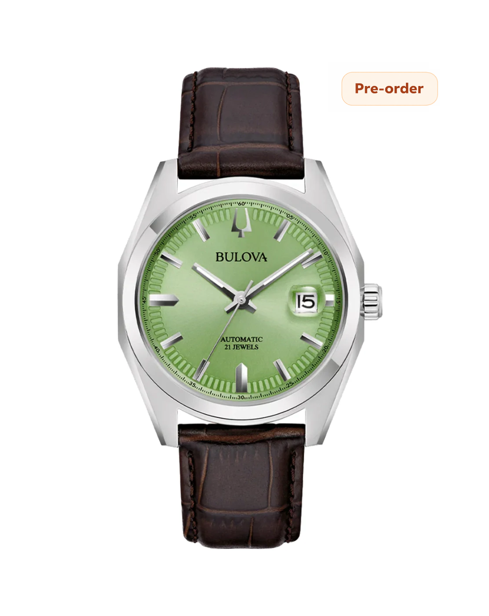 Bulova Classic Surveyor Automatic Green Dial Mens Watch - 96B427