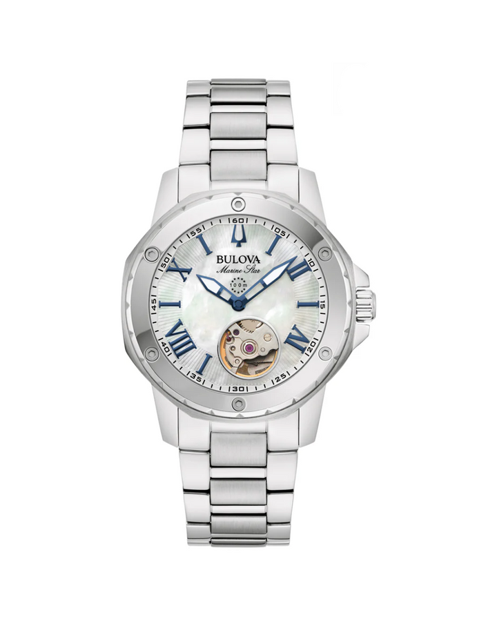 Bulova Marine Star Ladies MOP Dial Automatic Watch - 96L326