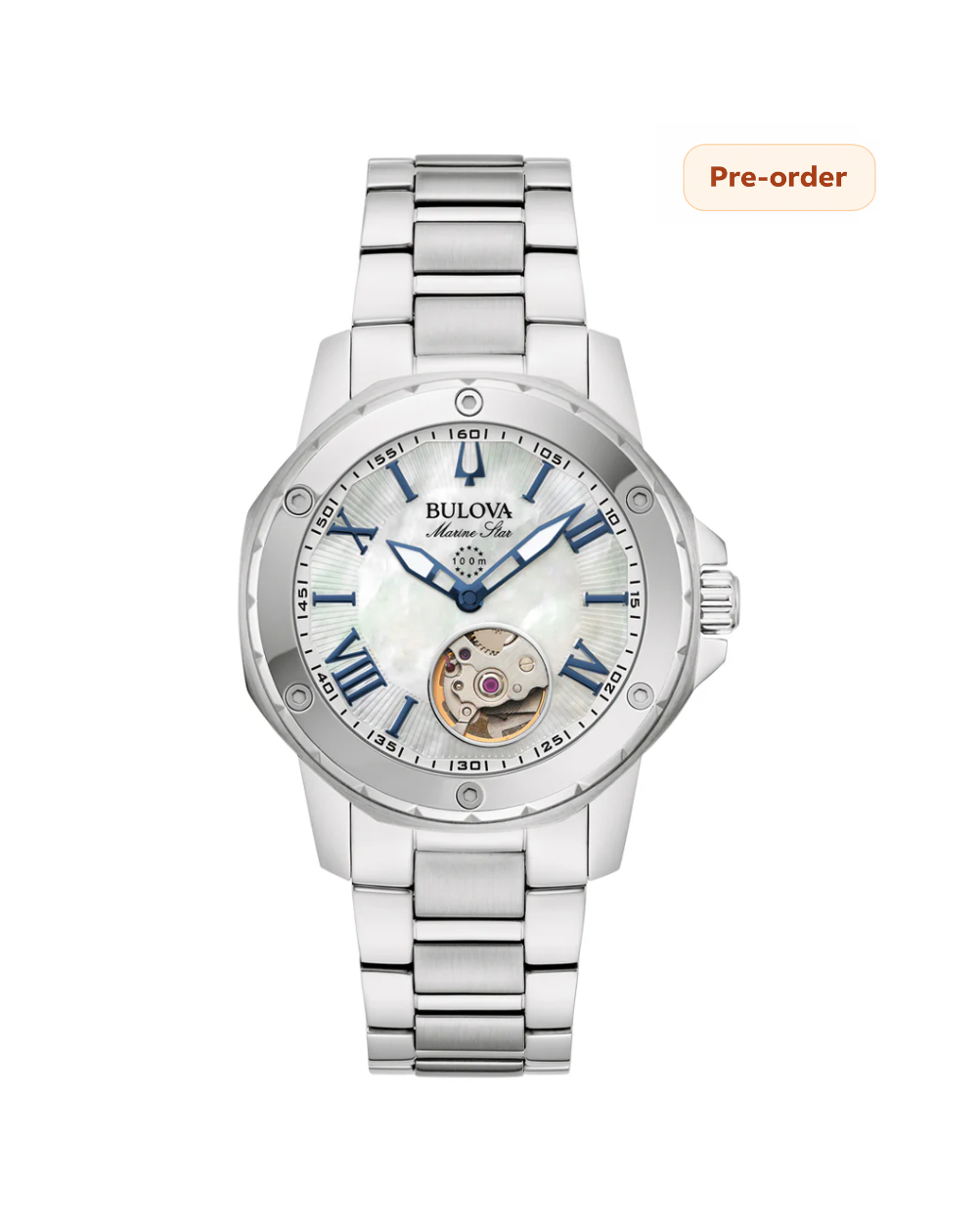Bulova Marine Star Ladies MOP Dial Automatic Watch - 96L326