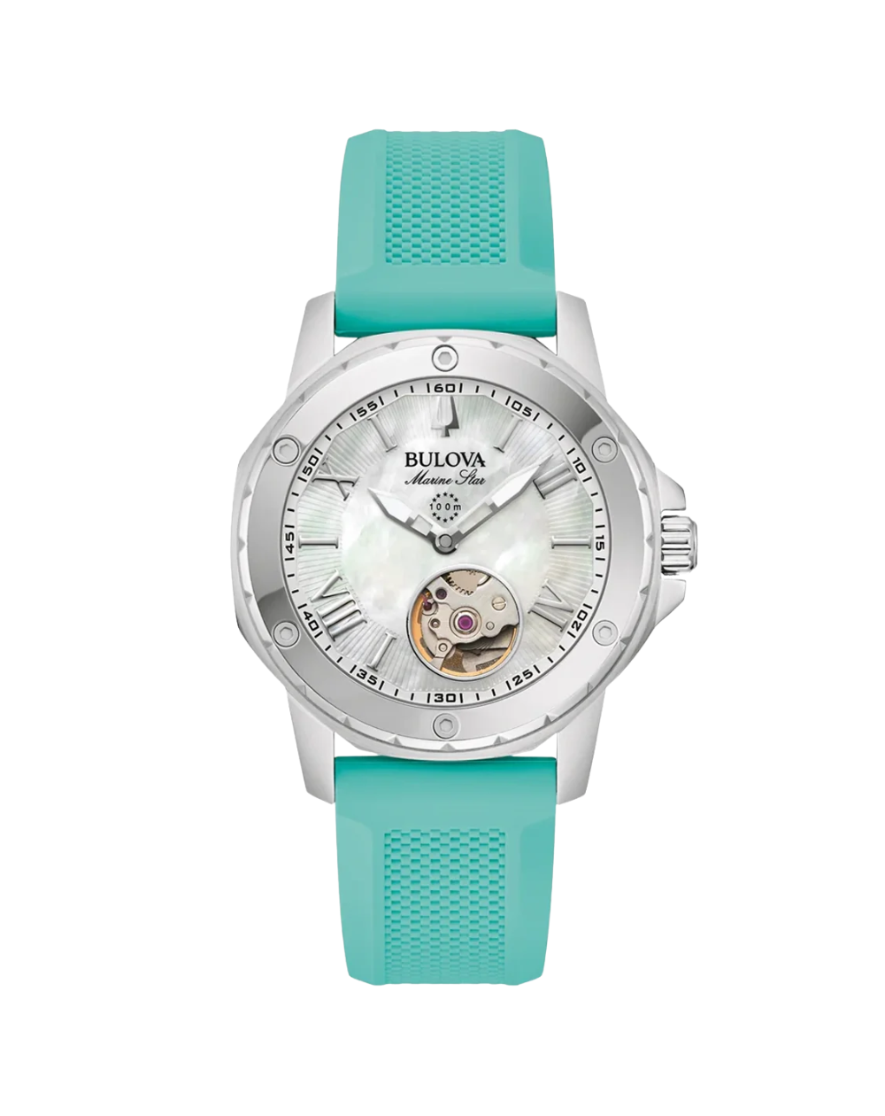 Bulova Open Heart Marine Star Automatic Ladies Watch - 96L325