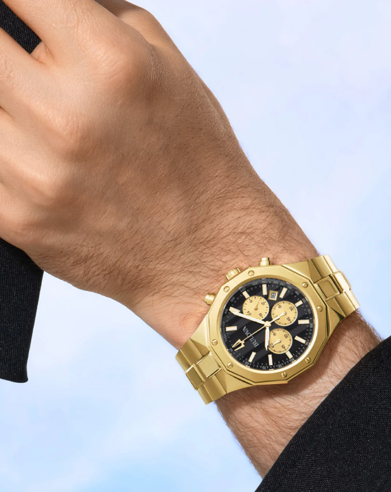 Bulova Prestige Gold Chronograph Men's Watch - 97B232