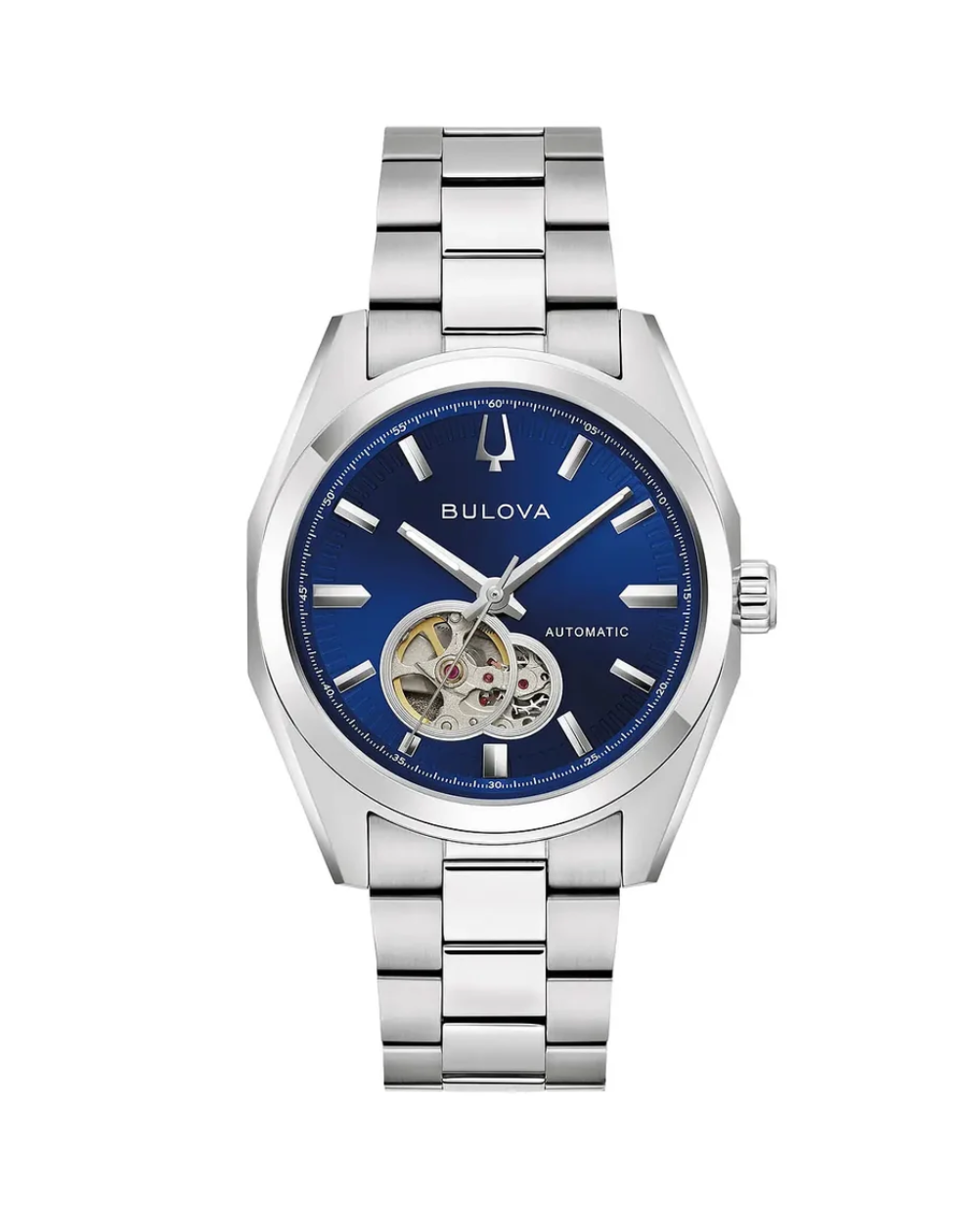 Bulova Surveyor Open Heart Blue Dial Unisex Watch - 96A350