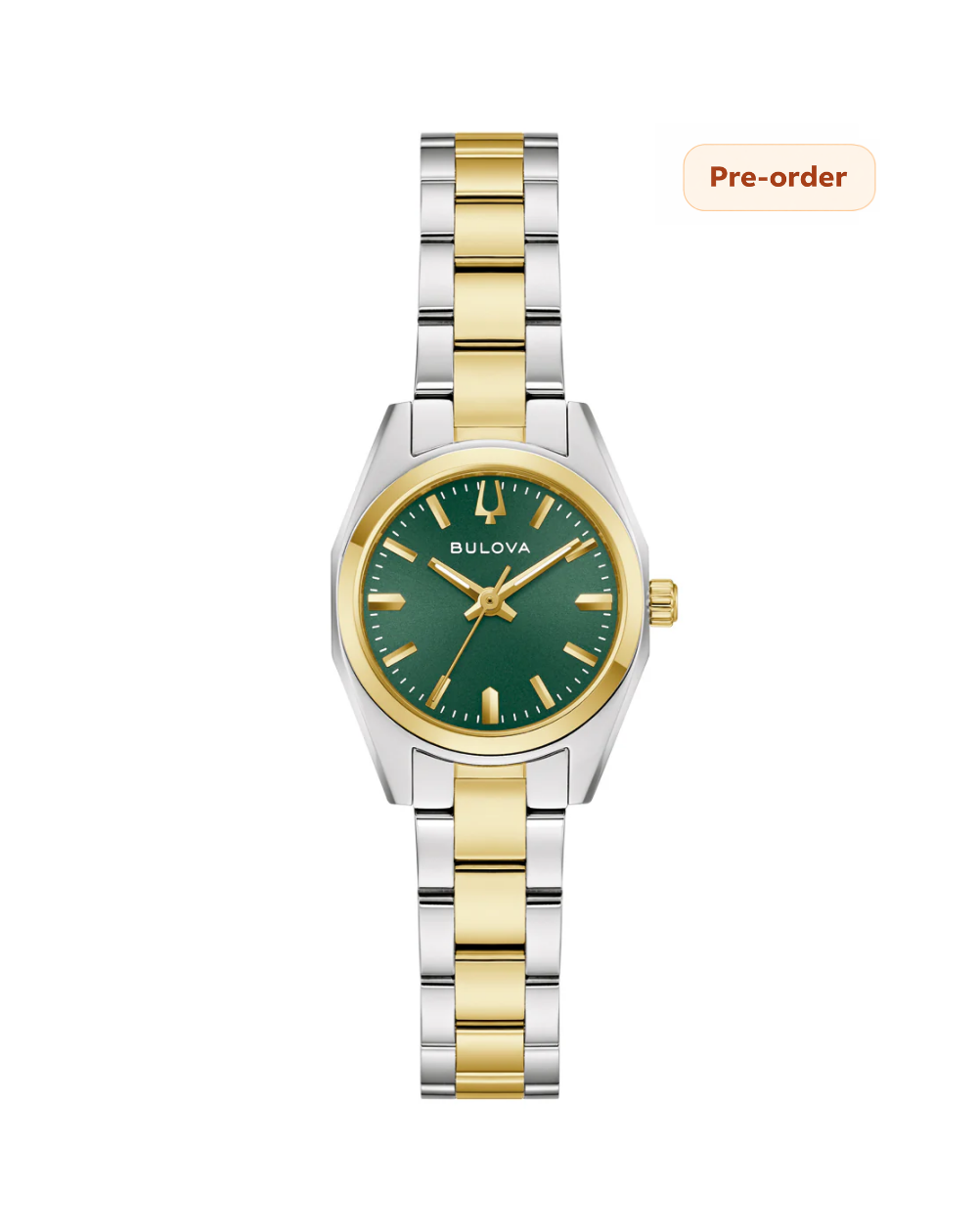 Bulova Two Tone Emerald Green Dial Surveyor Ladies Watch - 98L329