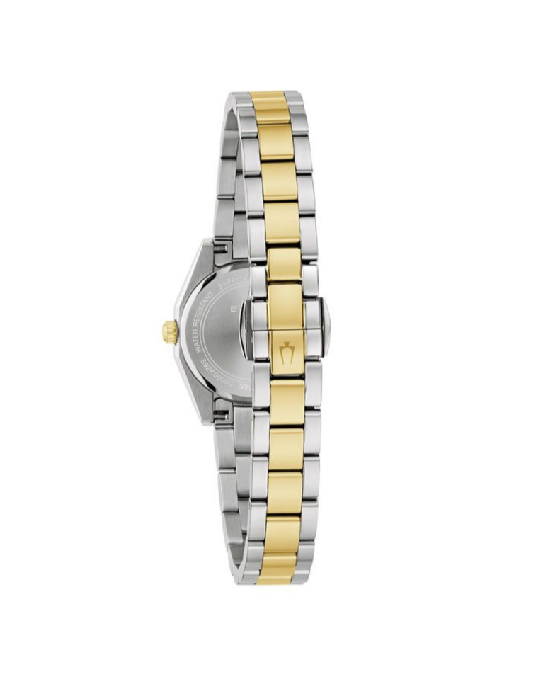Bulova Two Tone Emerald Green Dial Surveyor Ladies Watch - 98L329