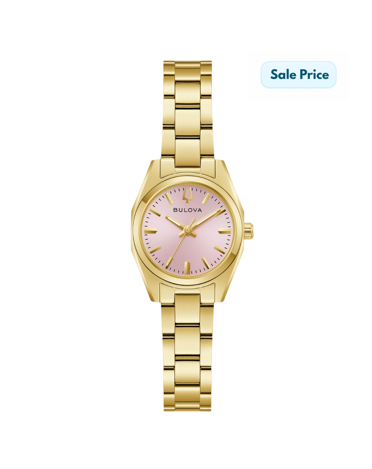 Bulova Pink/Gold Surveyor Mini Ladies Watch - 97L187