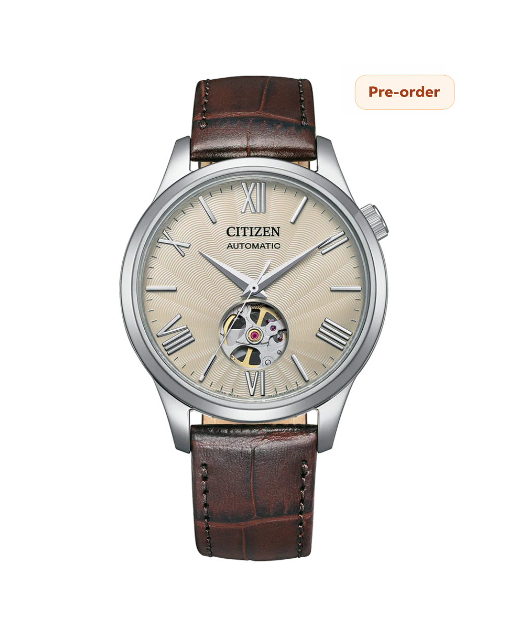 Citizen Classic Automatic Open Heart Leather Strap Mens Watch - NH9130-17A