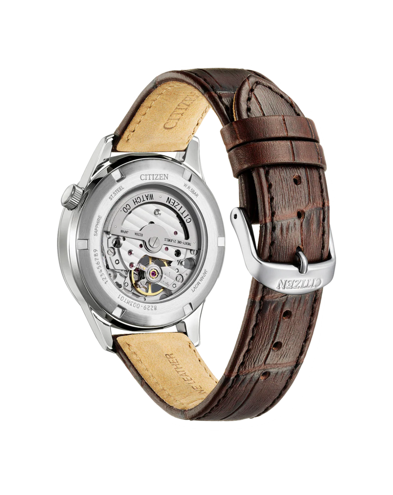 Citizen Classic Automatic Open Heart Leather Strap Mens Watch - NH9130-17A