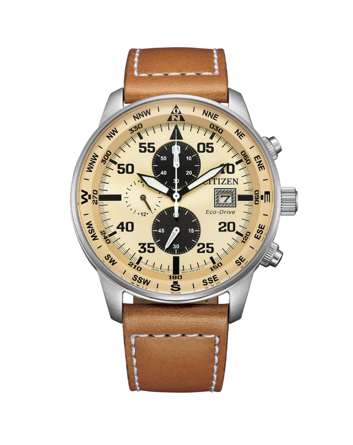 Citizen Classic Brown Eco Drive Mens Sport Chronograph Watch - CA0880-15X