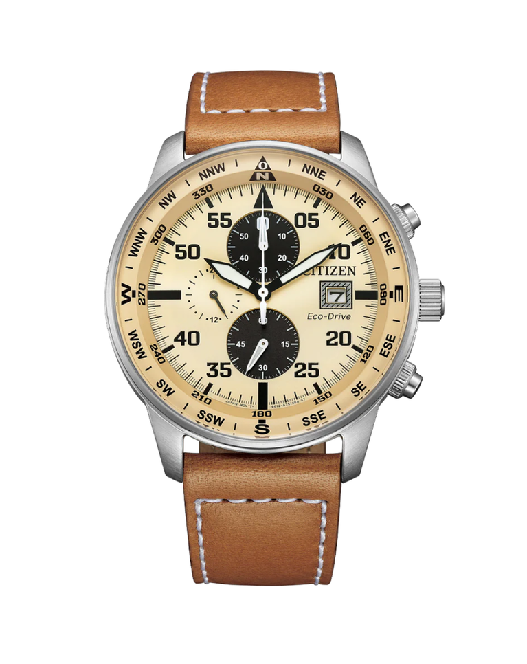 Citizen Classic Brown Eco Drive Mens Sport Chronograph Watch - CA0880-15X