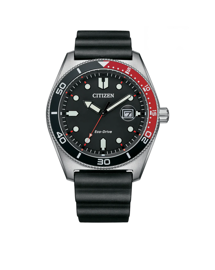 Citizen Classic Sport Eco Drive Red/Black Bezel Mens Watch - AW1769-10E