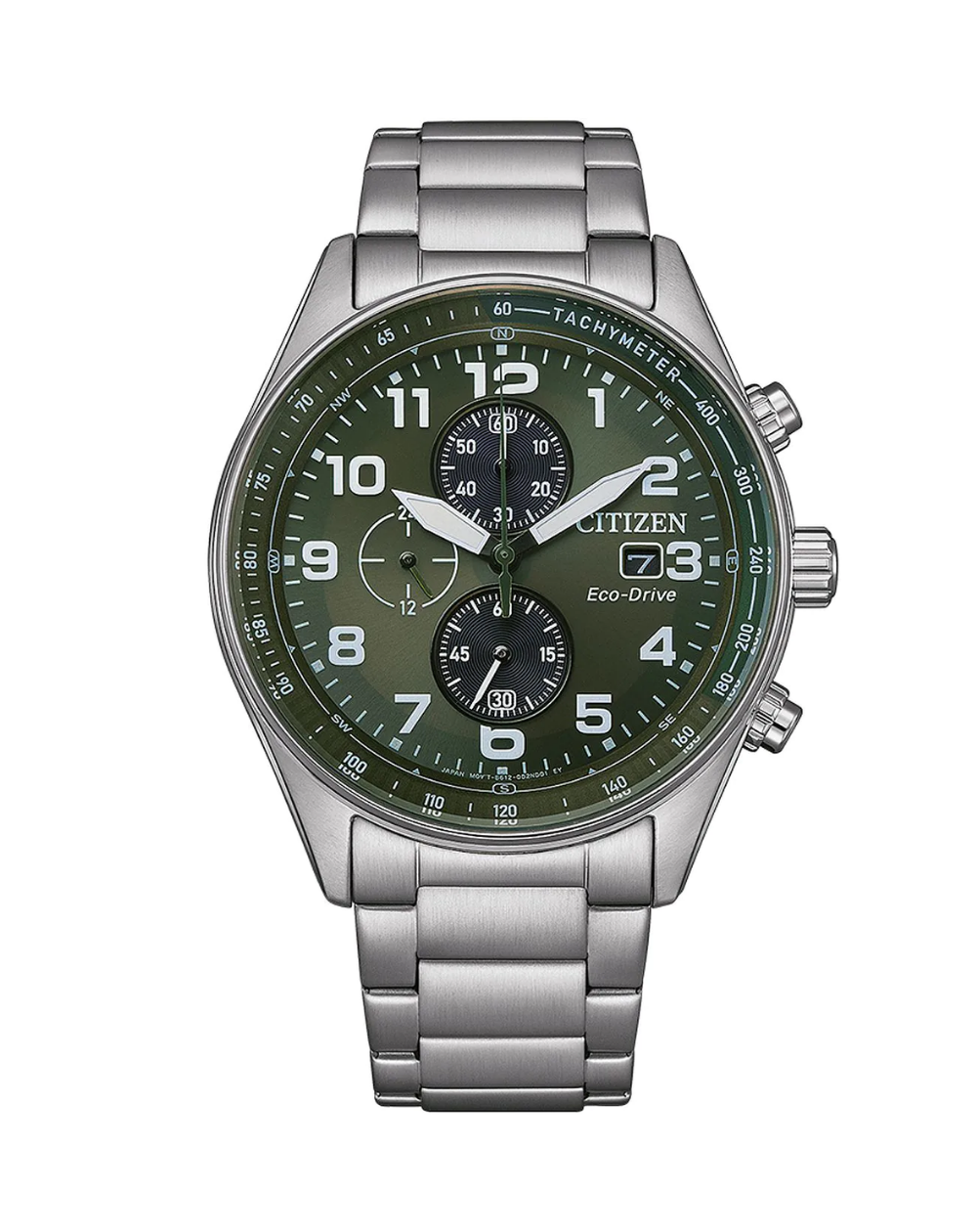Citizen Eco-Drive Green Dial Chronograph Mens Watch - CA0770-72X