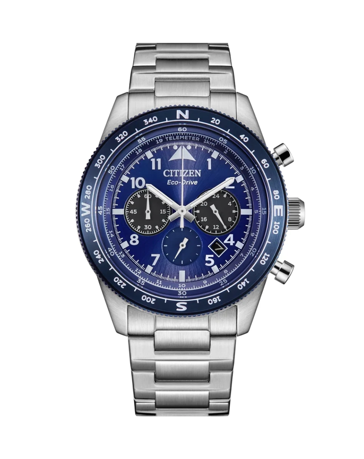 Citizen Eco Drive Blue Dial Chronograph Mens Watch - CA4554-84L
