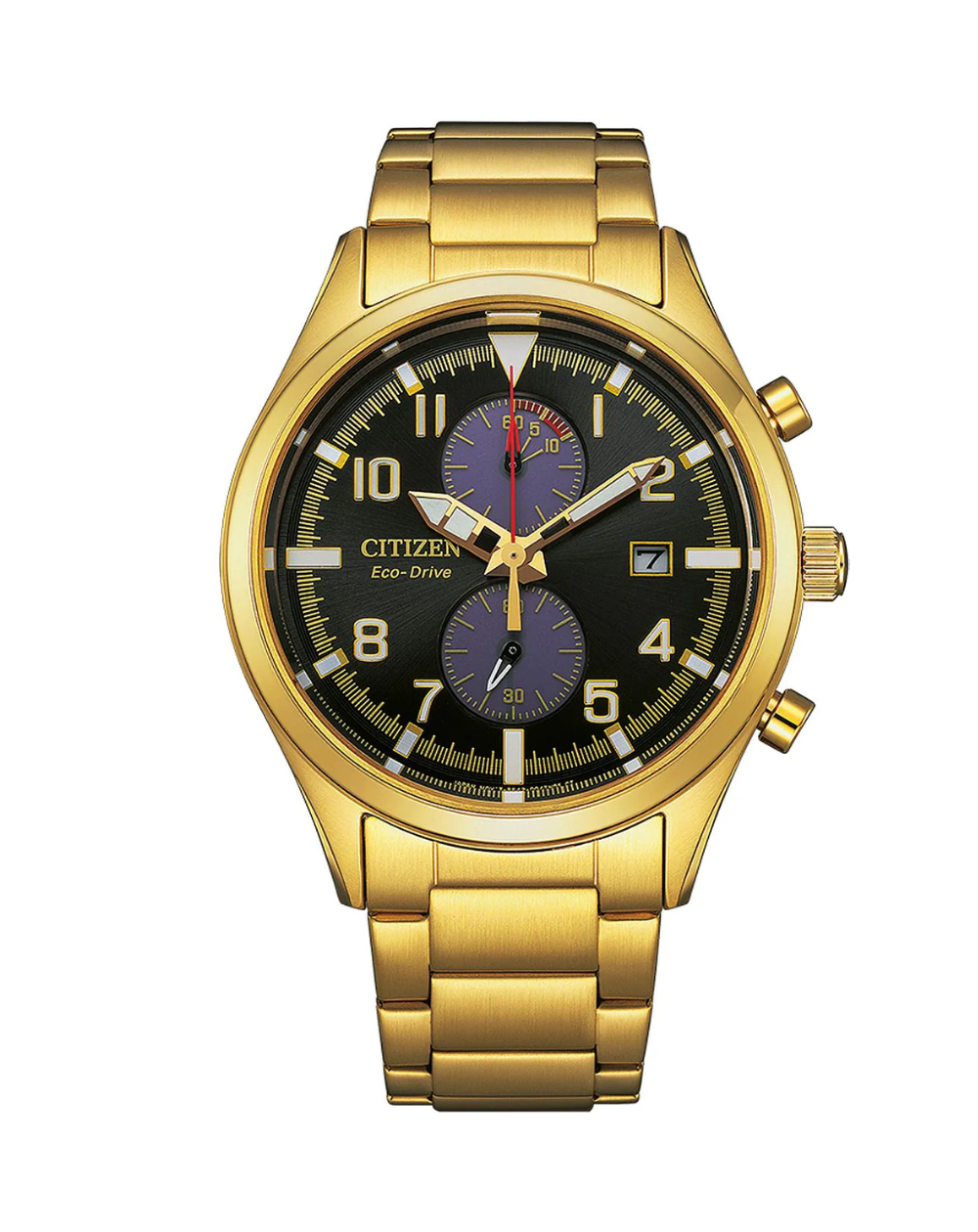 Citizen Eco Drive Gold Chronograph Men's Watch - CA7022-87E