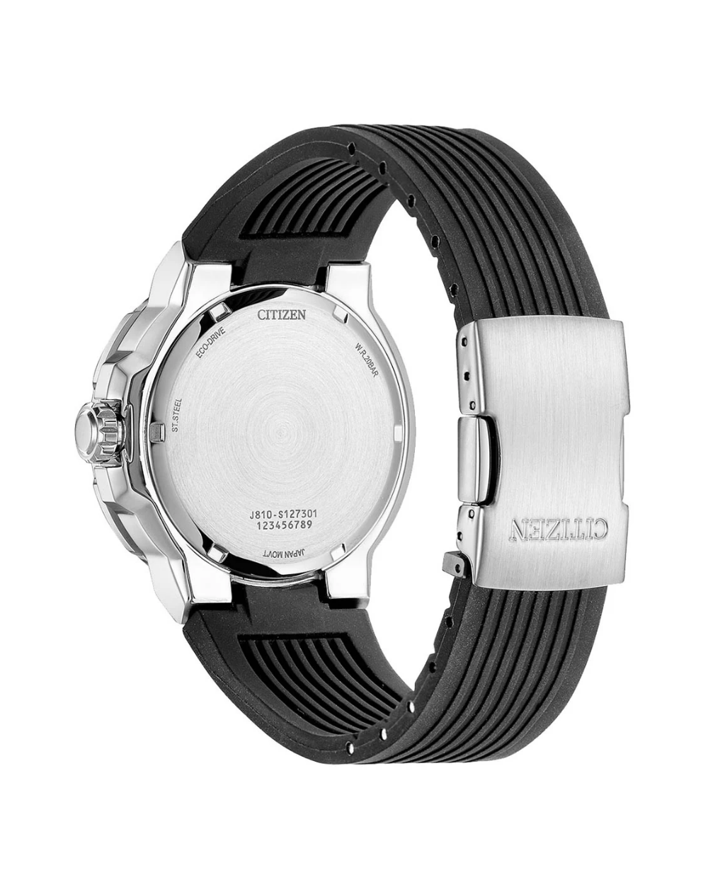 Citizen Eco Drive Silicone Strap Black/Red Bezel Men's Watch - AW1429-00A*