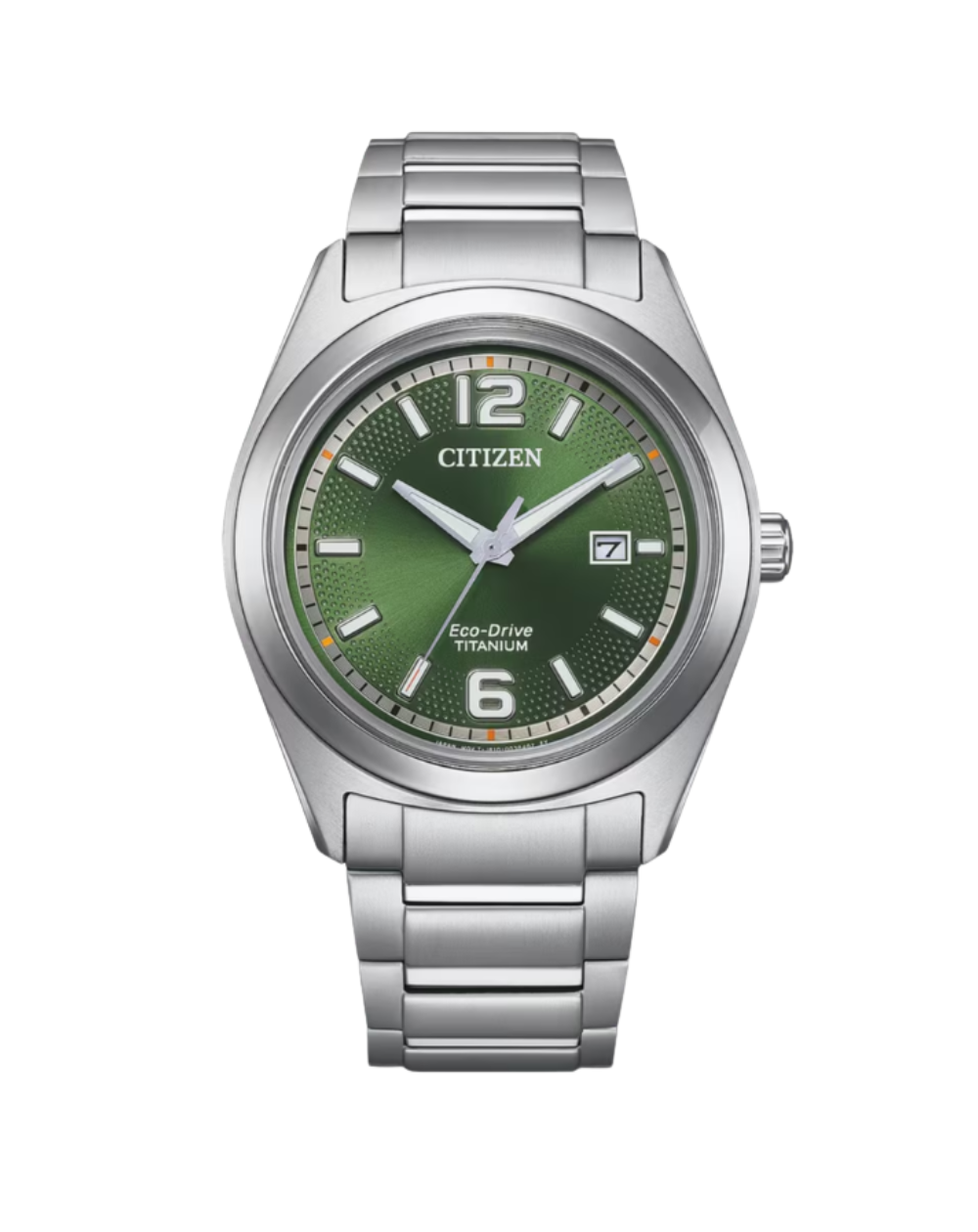 Citizen Eco Drive Super Titanium Green Dial Mens Watch - AW1641-81X