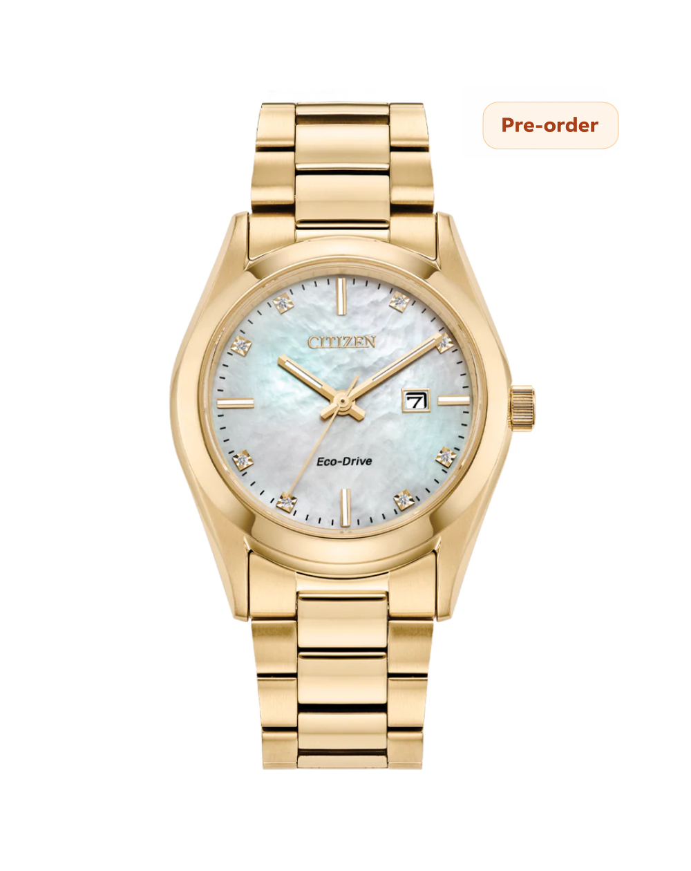 Citizen Gold MOP Dial Eco Drive Ladies Watch - EW2702-59D