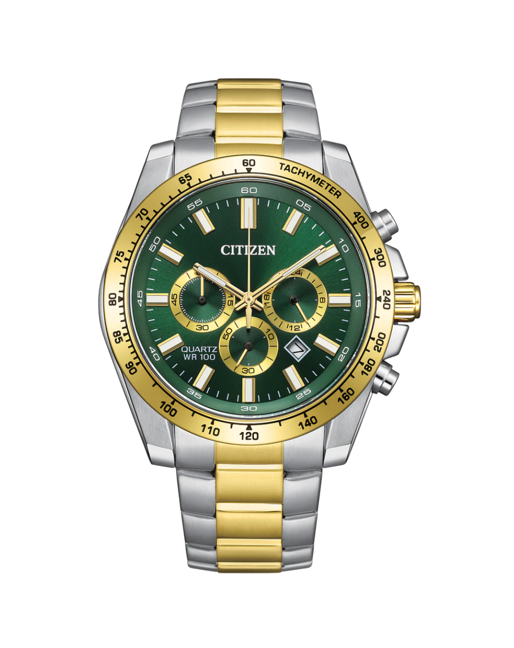 Citizen Gold/Green Chronograph Mens Watch - AN8234-58X