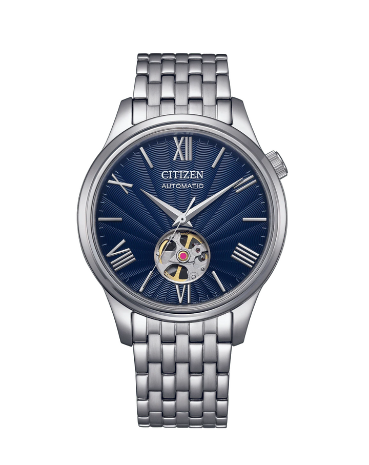 Citizen Open Heart Blue Dial Automatic Gents Watch - NH9130-84L