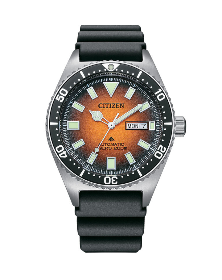 Citizen Promaster Automatic Orange Dial Poly Strap Divers Watch - NY0120-01Z