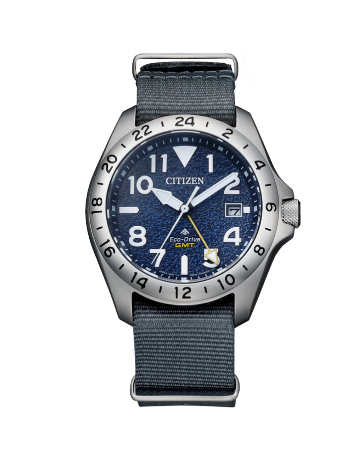 Citizen Promaster Land GMT Blue Dial Eco Drive Mens Watch - BJ7150-09L