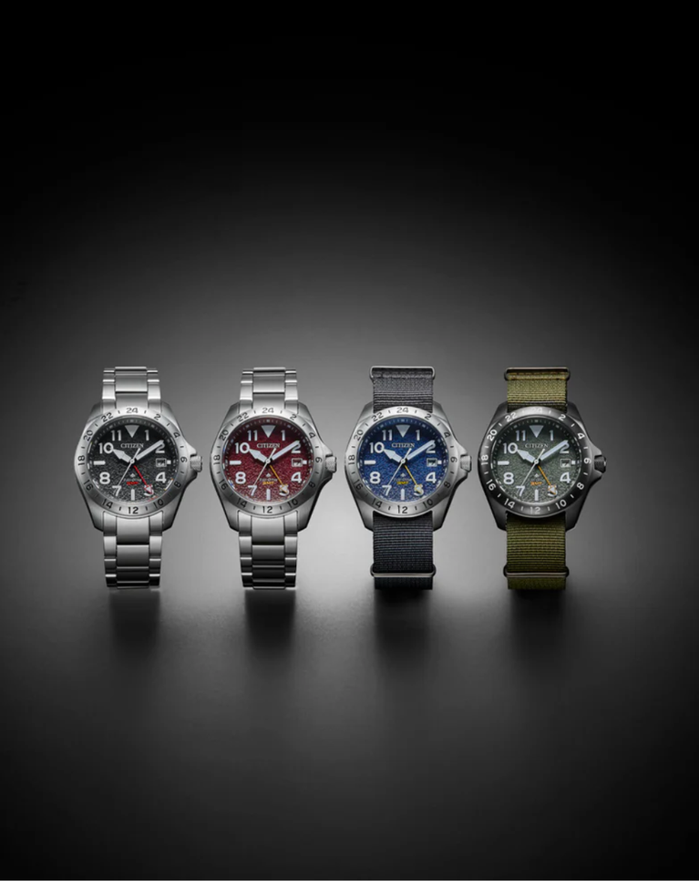 Citizen Promaster Land GMT Eco Drive Red Dial Mens Watch - BJ7150-50W