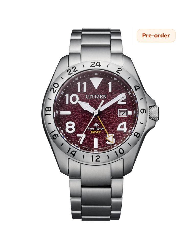 Citizen Promaster Land GMT Eco Drive Red Dial Mens Watch - BJ7150-50W