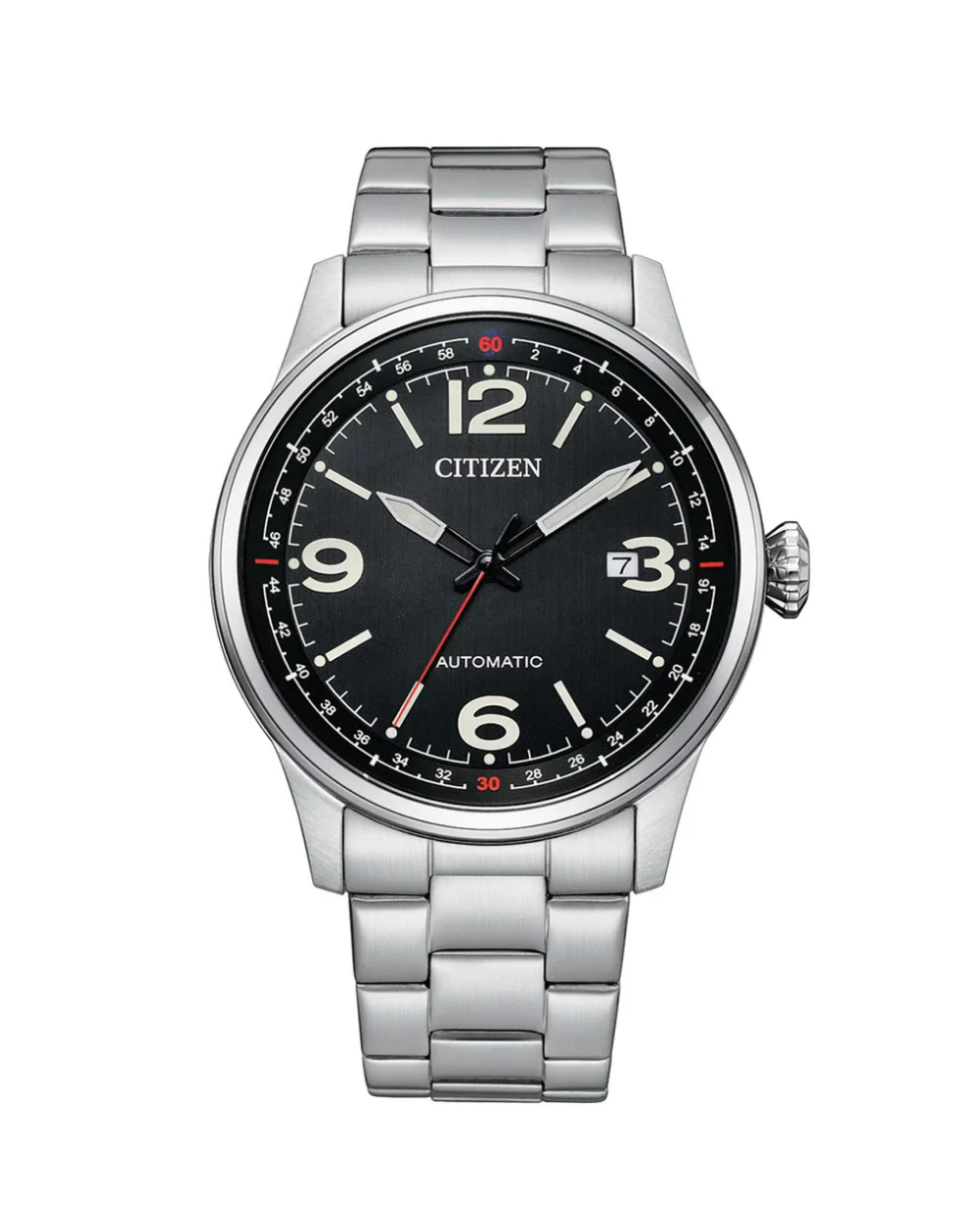 Citizen Stainless Steel Black Dial Automatic Men's Watch - NJ0160-87E