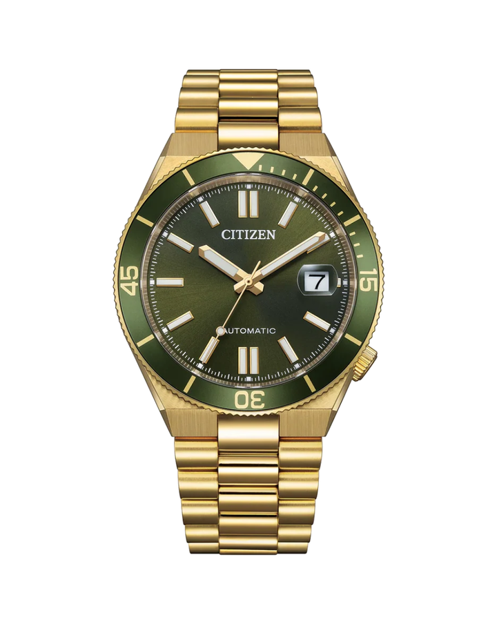 Citizen Tsuyosa Shore Automatic Gold/Green Mens Watch - NJ0232-53X