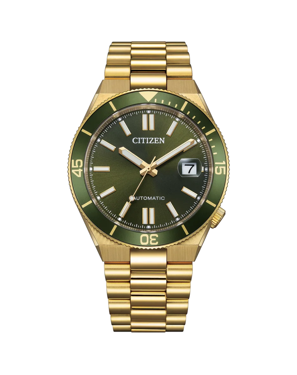 Citizen Tsuyosa Shore Automatic Gold/Green Mens Watch - NJ0232-53X