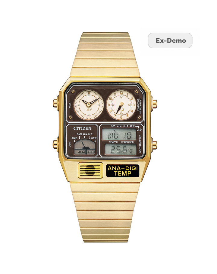 Citizen Vintage Retro Ana-Digi Unisex Gold Watch - JG2103-72X