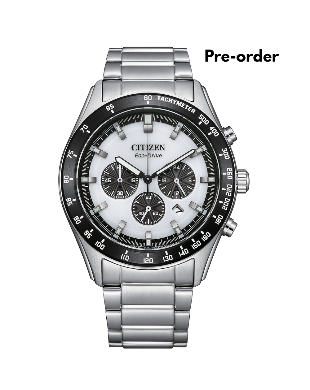 Citizen Chronograph Panda Dial Eco Drive Men's Watch - CA4674-58A
