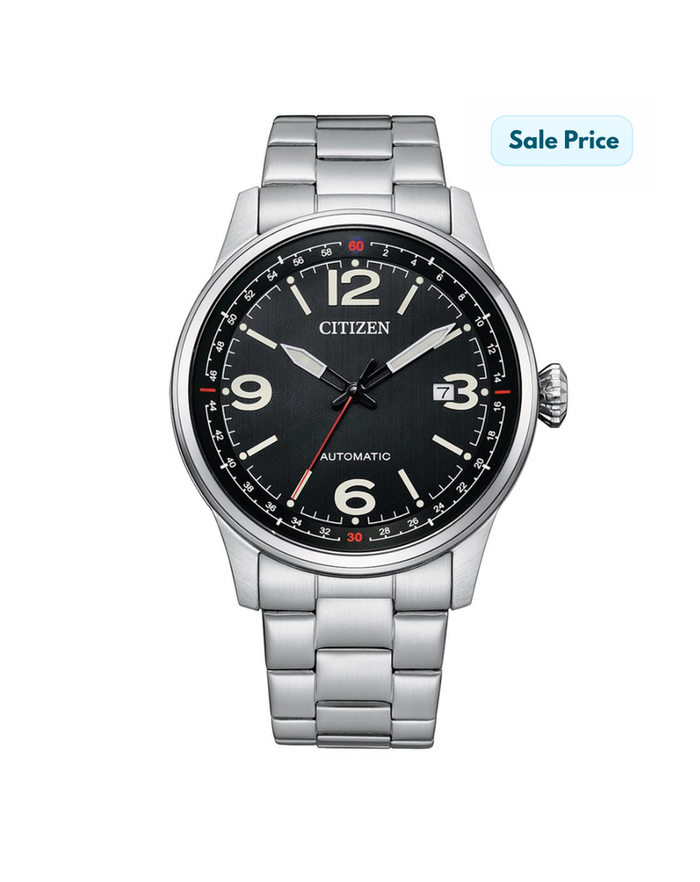 Citizen Stainless Steel Black Dial Automatic Men's Watch - NJ0160-87E