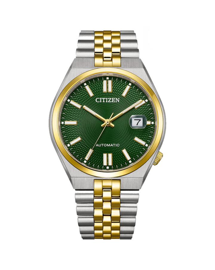 Citizen Tsuyosa 60 Two Tone Green Dial Mens Automatic Watch - NK0024-54X