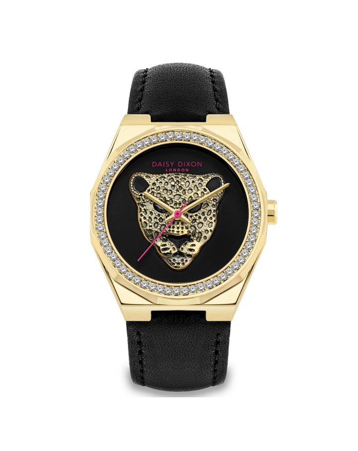 Daisy Dixon London "Tigress" Gold/Black Strap Ladies Watch - DD109BG